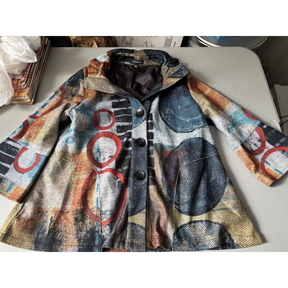 DAMEE, Inc Abstract Print Wearable Art Jacket Top Size Petite XL